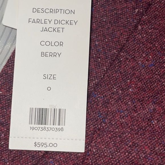 New Veronica Beard I Am Dickey Jacket Blazer Berry Red Pink Size 0 Wool Blend - Picture 8 of 15